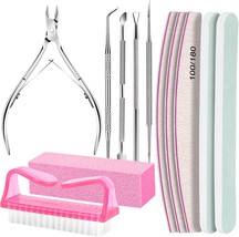 FANDAMEI Nail Care Kit Nail Files 100/180 Nail Buffer Block Cuticle Nipp... - $442.94 MXN