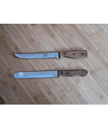 2 Vtg Kitchen Knife a) Carver Hall Butcher Knife  b) Chef Delight Slicin... - $33.85 CAD