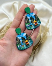 Ha long bay Vietnam landscape clay earrings - £120.64 GBP