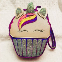  Cat &amp; Jacks Girls Sparkle Unicorn Cupcake Crossbody Purse-NWOT - £8.61 GBP