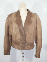 VTG RARE Global Identity GIII Leather Aviator Jacket Womens Medium Brown - £31.38 GBP