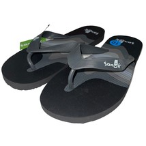 Sanuk Flip Flops Mens Gray Drop Ems Yoga Mat Comfort Sandals Slippers Wa... - £41.74 GBP