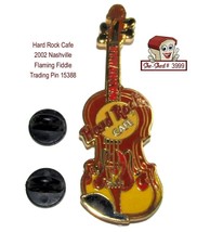 Hard Rock Cafe 2002 Nashville Flaming Fiddle Trading Pin 15388 Vintage - £15.92 GBP