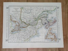 1921 Antique Map Of Ontario Quebec Maritimes Eastern Canada / Verso Manitoba - £22.83 GBP