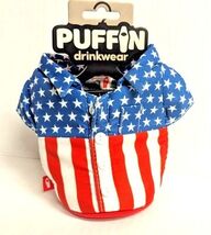 PUFFIN Drinkwear Freedom Flag Shirt Koozie Insulated Drink Holder Bar Gi... - $18.97