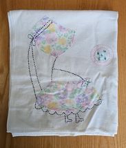 Vintage Flour Sack Kitchen Towel 36 X 40in Stick Figure Sun Bonnet Sue - $14.30