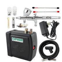 OPHIR Airbrush Cosmetic Makeup System 0.2mm 0.3mm 0.5mm Mini Air Compressor Airb - £79.47 GBP