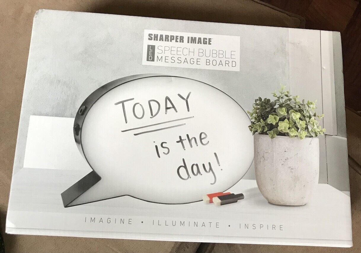 SHAPER IMAGE SPEECH BUBBLE MESSAGE BOARD LED NEW IN BOX - $25.69