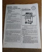 Sunbeam Model 33602 Assembly Instructions, Operation, Maintenance, Parts - $2.50