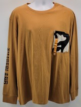 N) Timberland Men Long Sleeve Wheat Camo Chest Pocket Cotton T Shirt XXL - $24.74
