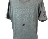 Nike Team ARSENAL Football Club 3D Raised Lettering Cotton Gray Soccer T... - $24.74