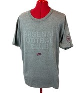 Nike Team ARSENAL Football Club 3D Raised Lettering Cotton Gray Soccer T... - £19.45 GBP