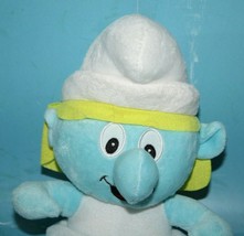 Smurfette Girl Plush Smurfs Doll 10&quot; Stuffed Hanging Suction Cup Hangs Soft Toy - £8.57 GBP