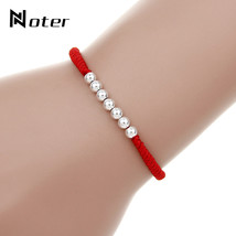 Noter Hand Braided Red Thread Bracelet Charms Hand Braided Adjustable Red String - £9.86 GBP