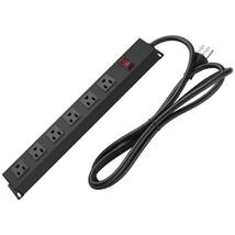 Metal Wall Mount Power Strip, Mountable Power Outlet With 6 Ac Outlets, ... - £31.55 GBP