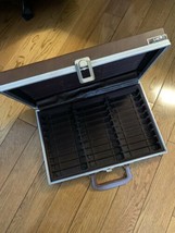 Vintage Savoy Brown Leather 30 Cassette Carrier Brief Case FREE SHIPPING - £24.08 GBP