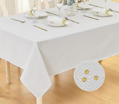 Rectangle Textured Tablecloth Waterproof SpillProof Washable Wrinkle Resistant R - £30.67 GBP