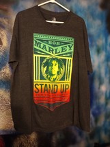 Zion Rootswear Bob Marley Stand Up Shirt Adult XXL 2XL Gray Graphic Tee - £12.78 GBP