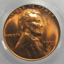 1955-S Lincoln Wheat Cent PCGS MS66 RD Libierty Variety AD534 - £49.14 GBP