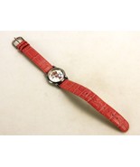 Minnie Mouse Wrist Watch, MU3014, Pink Leather Buckle Band, Vintage, Works! - $24.45