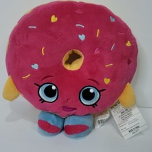Shopkins D&#39;lish Donut Pink Plush Stuffed Animal Heart Shaped Sprinkles 11&quot; - £15.02 GBP