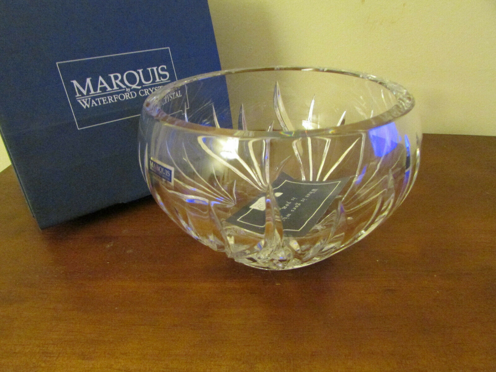 WATERFORD MARQUIS CRYSTAL BOWL 7&quot; WYNDMERE  NEW W/TAG BOX - $44.50