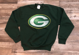 Vintage Pro Player Green Bay Packers Mens Medium Green Crewneck Sweatshi... - $23.37