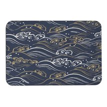 Mondxflaur Waves Non Slip Bathroom Mat for Shower Quick Dry Diatom Mud Rugs - £15.17 GBP