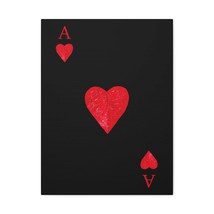 Ace Of Hearts Black Surface Playing Card Canvas Wall Art for Home Decor Ready-t - £67.22 GBP+