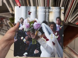 Wedding Custom Vinyl Record, 12 inch. Vinyl record with your photos and music - £70.77 GBP