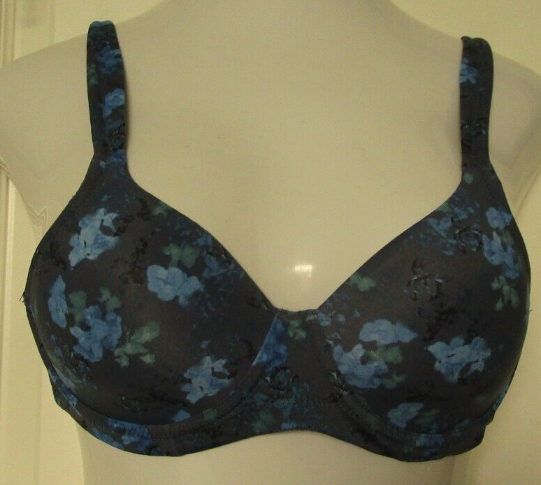 Leading Lady Underwire Bra Size 36A Style 5028 Dark Blue floral print NWOT - $15.79