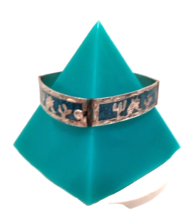 VTG Turquoise Chip Inlay 925 Made in Mexico Bracelet 7.25&quot; 13.8g READ - £66.19 GBP