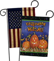 Halloween Welcome - Impressions Decorative USA Vintage - Applique Garden Flags P - £24.75 GBP