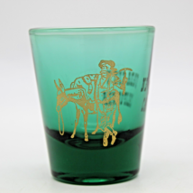 Green Nevada City Shot Glass Gold Miner &amp; Mule California Souvenir Colle... - $5.79