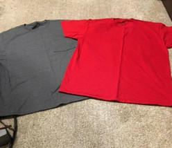 Men&#39;s Fruit of the Loom T-Shirts Size M (Lot of 2) Red and Gray - $6.99