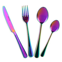 4-Piece Flatware Set Stainless Steel Silverware Cutlery Kitchen Utensil Set w... - £24.47 GBP