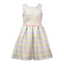Girls Dress Easter Bonnie Jean Metallic Pastel Sleeveless A-Line $68 NEW-size 16 - £26.05 GBP