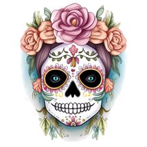 Muerte Sugar Skull Mexico Cool Vinyl Decal Sticker UV &amp; Water Proof Wate... - $109.41 MXN