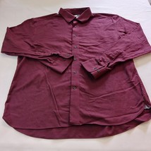 Joseph Abboud Men&#39;s Burgundy Cotton Blend Long Sleeve Button Up Shirt Si... - €10,14 EUR