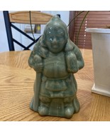 Vintage 7&quot; Chinese Green Celadon Glaze Figurine Of A Man - Signed - €51,03 EUR