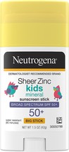 Neutrogena Sheer Zinc Oxide Kids Mineral Sunscreen Stick, Broad Spectrum SPF 50+ - £23.17 GBP