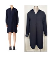 Vince Cady Shirt Dress Size Small in Black Leather Cuffs Mini, Long sleeves - $69.86