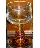 SCHMITT SOHNE WINE GLASS WEST GERMANY GRAPEVINE LEAF DESIGN AMBER RIBBED... - £3.12 GBP