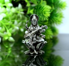 925 sterling silver Goddess Saraswati statue, figurine, puja article art121 - £225.84 GBP