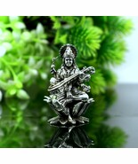 925 sterling silver Goddess Saraswati statue, figurine, puja article art121 - $392.66 CAD