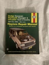 Haynes Repair Manual Dodge Caravan Plymouth Voyager Chrysler 1984-1995 3... - $12.16