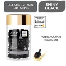 Ellips Hair Vitamin Shiny Black with Moroccan Oil For Black Hair -1 jar @50 Caps - £20.03 GBP