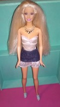 Barbie Doll Platinum Hair Jean Skirt Y2K - £15.97 GBP