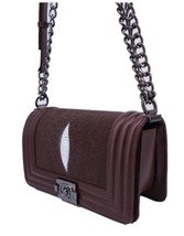 Genuine Stingray Skin Leather Women Handbag / Shoulder Bag Long Adjusted... - £225.75 GBP