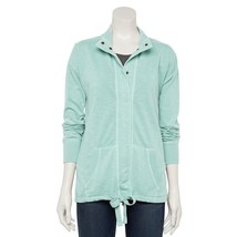 Sonoma Goods for Life Women&#39;s Snap-Front French Terry Jacket Size XXL Light Blue - £14.57 GBP